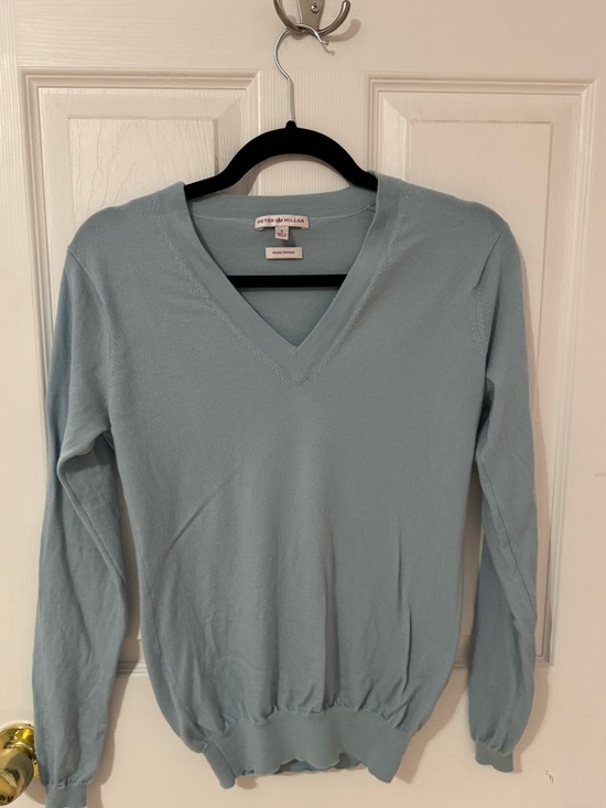 Peter Millar Sweaters - Peter Millar Merino Wool V-Neck Sweater Blue S EUC